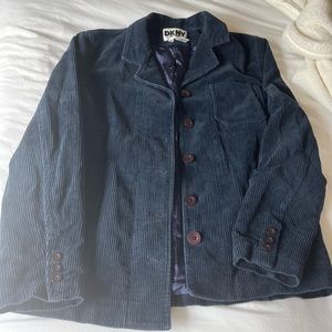 WOMENS DKNY NAVY CORDAROY BLAZER JACKET